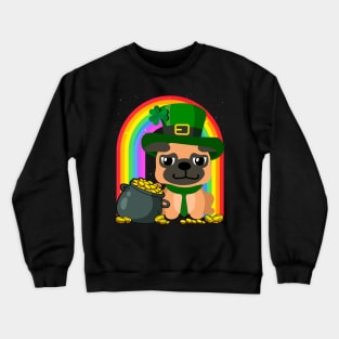 Bullmastiff Rainbow Irish Clover St Patrick Day Dog Gift design Crewneck Sweatshirt